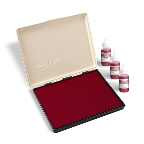 Infusion 8" x 12" Extra Large Industrial Stamp Ink Pad, Your Go to Large Stamp Ink Pad for Bright Color, Even Coverage and Durability, Red Stamp Pad