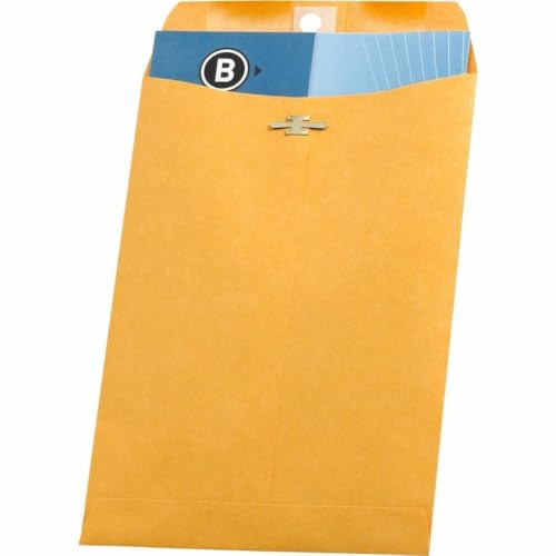 Business Source Heavy-Duty Clasp Envelopes - Clasp - #63-6 1/2" Width x 9 1/2" Length - 28 lb - Clasp - Kraft - 100 / Box - Kraft