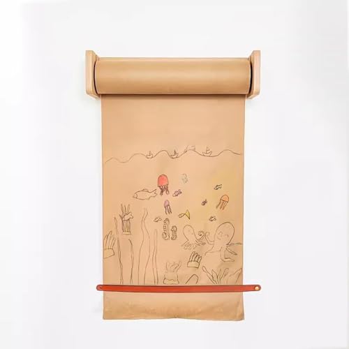 LNNW Kraft Paper Dispenser Butcher Paper Dispenser Wall Mount, Sturdy Meeting Notes Paper Hanging Dispenser, for Pack Gift Wall Decorating Drawing Boards Decorative Message Boards for Wall(45cm/17.7in