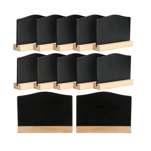 30/60 Pcs Mini Double-Sided Chalkboards, Rustic Wood Message Signs for Table Display
