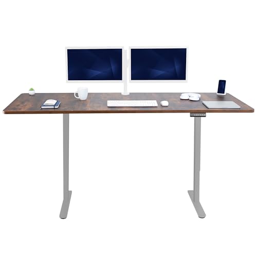 VIVO Rustic Vintage Brown 83 x 30 in Standing Desk, DESK-KIT-E2G84-30N