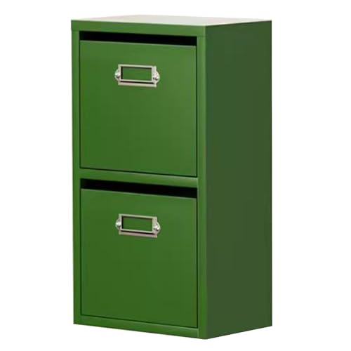 ELEFOCUS Super Space-Saving! 25 * 16 * 45cm tin Filing Cabinet, Double Drawer Storage + Mobile Convenience(Size:25cm*16cm*45cm)