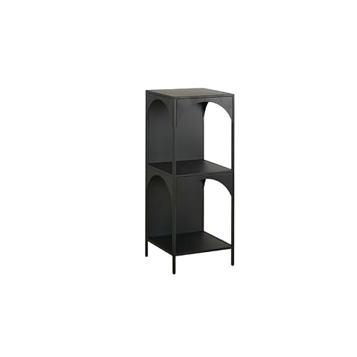 CFGH6FDF Bookcase Creative Small Bookshelf Corner Storage Rack Wall Narrow Cabinet Iron Storage Cabinet Corner Corner Bookcase Freestanding Book Shelf(Black,S)
