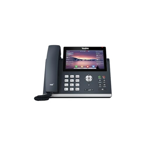 Yealink T48U Yealink Ultra Elegant Touchscreen IP Phone, 16 Lines. 7-Inch Color Touch Screen Display. Dual USB Ports, Dual-Port Gigabit Ethernet, PoE, Power Adapter Not Included (SIP-T48U)