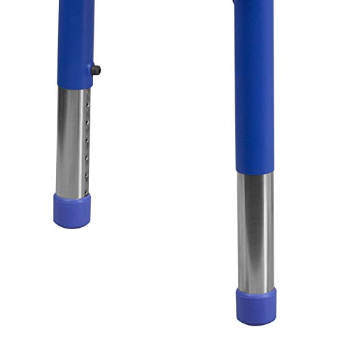 Flash Furniture 21.875''W x 26.625''L Rectangular Blue Plastic Height Adjustable Activity Table with Grey Top