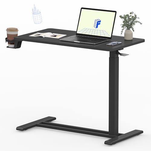 FLEXISPOT 28" Mobile Standing Desk Pneumatic Lift Computer Workstations