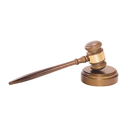 ADVANTUS Corporation Gavel Set with Sound Block and Brass Engraving Band, Walnut (60001)