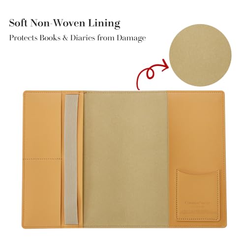 Vegan Leather Book Cover, 2 Pockets | Common Nuovo (Mocha Brown, A5)