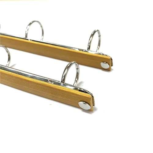 Ring Clips 8pcs A4 Metal Ring Binder Clips with Bamboo Back Panel Detachable Buckle Loose-Leaf Binding Strip for Data Book Album Diary Notebook(A4 25mm)