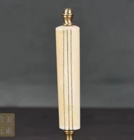 Hand Bell Extra Loud Solid Brass Call Bell， Hand Bell for Elderly, Last Order Wooden Ringing Bell for Santa, School, Dinner, Christmas Party, Adults,Luxury Home Decoration Ornaments(White)