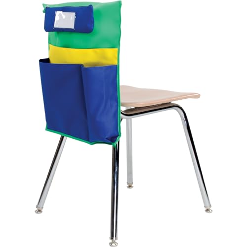 Really Good Stuff Deluxe Multi-Pocket Chair Pockets, 6-Pack, Green