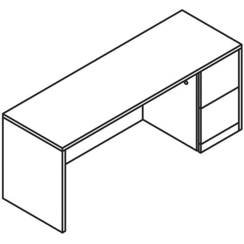 HON 10500 Series 2 Drawer Right Pedestal Credenza