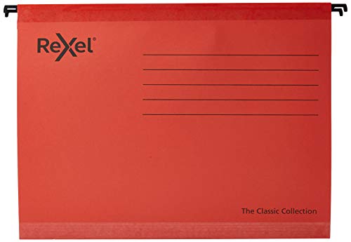 Rexel 2115589 A4 Classic Reinforced Suspension File - Red