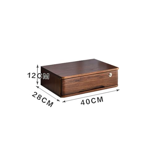 EliteBloom Desktop Storage Box with Drawers - 1/2/3/4 Tier with Lock Flat File Cabinet Storage, Desktop File Cabinet Organizers - Desktop Drawer Cabinet, Wooden File Cabinet/Desktop,D-1 Drawers