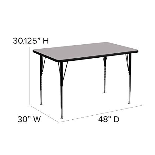 BizChair 30x48 Grey Thermal Laminate Adjustable Activity Table