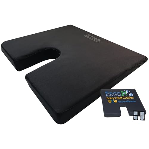 ERGO21 LiquiCell Coccyx Seat Cushion, Aid for Tailbone Pain Relief, Sciatica Pain, Back Support | Donut Like Butt Pillow for Long Hours Sitting at Home/Office Chair (20" W x 18" L x 3.5" H)