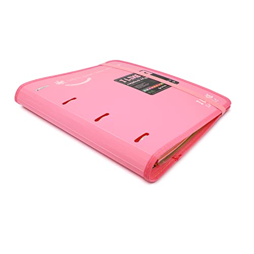 Grafoplás 88101853. 4 Die-Cut Ring Binder with Refill, A4, Light Pink, Semi-Rigid Polypropylene, Includes Dividers, Carpebook Like