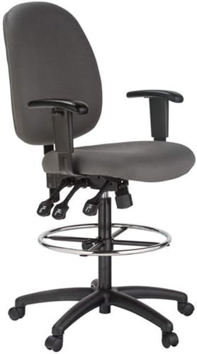 Harwick Extra Tall Ergonomic Drafting Chair, Gray Fabric