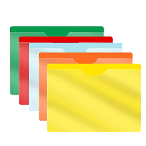 Assorted Plastic Folders with Pockets and Clear Cover, Doctor Stuff, Letter Size, Top Loading Vinyl File Folders, Job Jacket, Documents Holder, Pack of 100