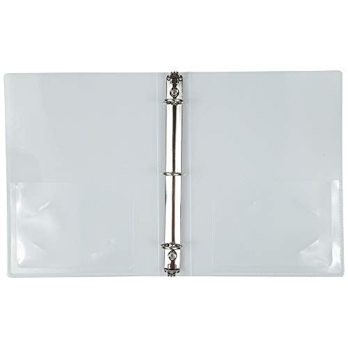 JAM PAPER Plastic 1 inch Mini Binders - Clear 3 Ring Binder - Bulk 24/Pack