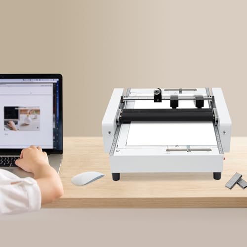 PLITEDDE Booklet Maker A3 Paper Folder Binding Machine, Max 11.7×16.5 Inch Booklet Stapler for Home, School, Printing Store, Office