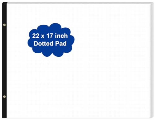 Large Dotted Paper Notepad - 22" x 17" Grid Dot Paper, 50 Sheets/100 Pages, 100 Gsm White Paper Desk Pad for Office/School/Home