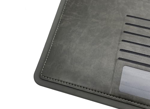 Binder Portfolio Organizer with Color File Folders, Business and Interview Padfolio with 3-Ring Binder, Clipboard