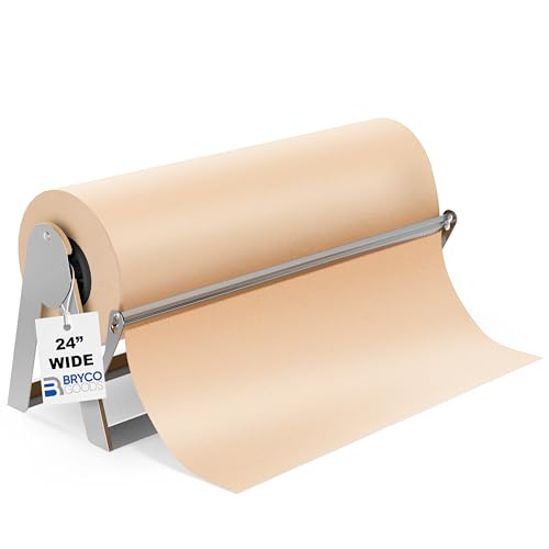 Bryco Goods 24 Inch Butcher & Kraft Paper Roll Dispenser and Cutter