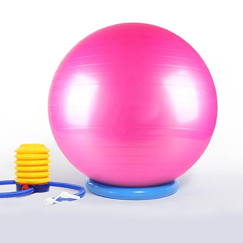 SRNSAEB Exercise Ball Seat for Office Desk Height, Ergonomic Balance Ball Chair Stool for Home/Office/School/Gym/Prolonged Sitting, Height Adjustable Pilates Yoga Ball Chair(Pink,55cm (21 7/10in))