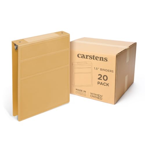 1.5" Heavy Duty Plastic Top Flip Binder, 2-Rings, Mustard, Case of 20