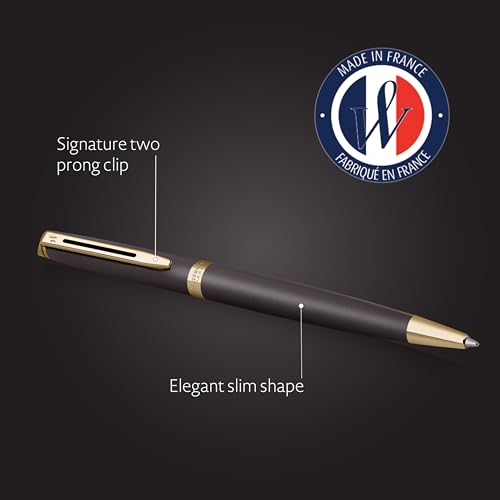 Waterman Hémisphère Ballpoint Pen | Lava Black (The Understated Edit Collection) | Medium Point with Blue Ink | Gift Box