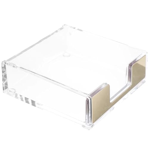 Xuanqiu 3Pcs Acrylic Memo Pad Holder Desktop Organizer for Notes Business Cards Paperclips