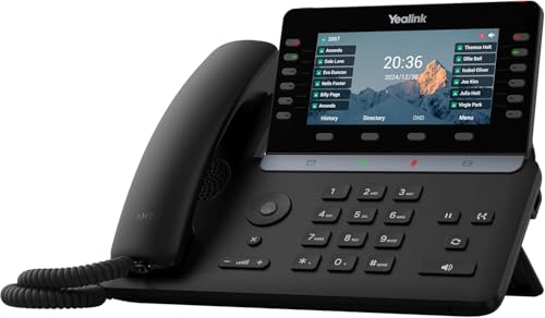 YealinkSIP-T85W (1301220) Wi-Fi IP Phone - 16 SIP Accounts - 5.5-Inch Color LCD Display - Dual-Port Gigabit Ethernet, PoE, Power Adapter Not Included