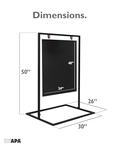 Ilyapa Metal A Frame Sign, Chalkboard Sidewalk Sign - 30x50 in Outdoor