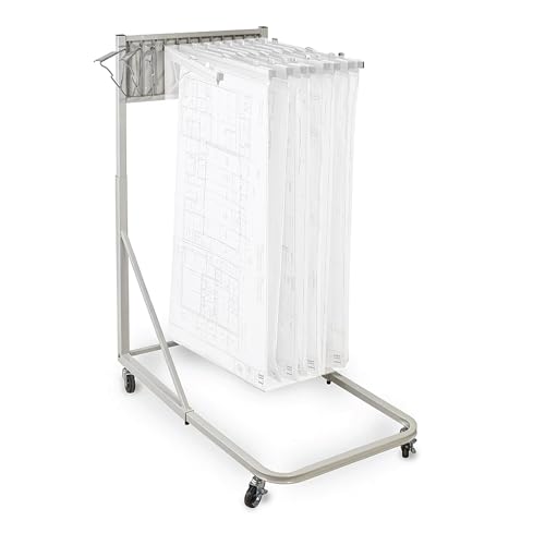 Adir Mobile Blueprint Holder – Construction Plan Rack, Map Organizer, Blueprint Rack, and Poster Display Rack for Jobsite and Office (Without Blueprint Clamps)