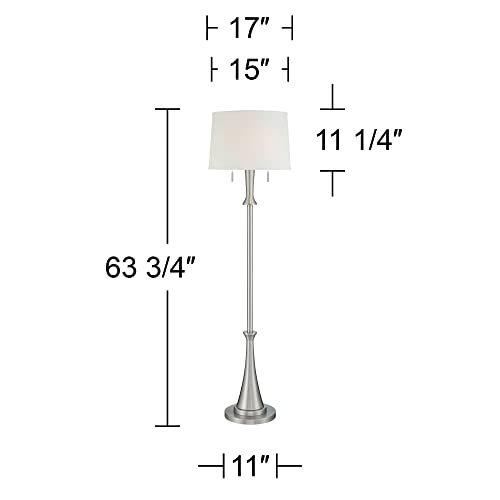 360 Lighting Karl 63 3/4" Tall Luxe Modern Brushed Nickel Floor Lamp