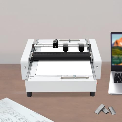 Paper Folding Machine, 110V 60W A3 Booklet Maker Free Standing Paper Binding Machine, Booklet Making Machine with Silicone Folding Rollers, 11.6 X 16.5In Paper Folding Machine for Schools Offices