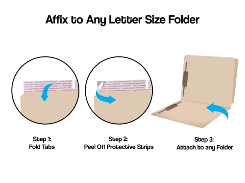 Self Adhesive Dividers for File Folders, Doctor Stuff, Side Hinge Divider with 2" Bonded Fastener on Front and Back at top, 11 pt Manila Stock, Box of 100