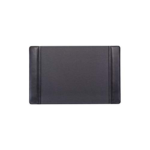 Dacasso Black Leather 22" x 14" Side Rails Desk Pad