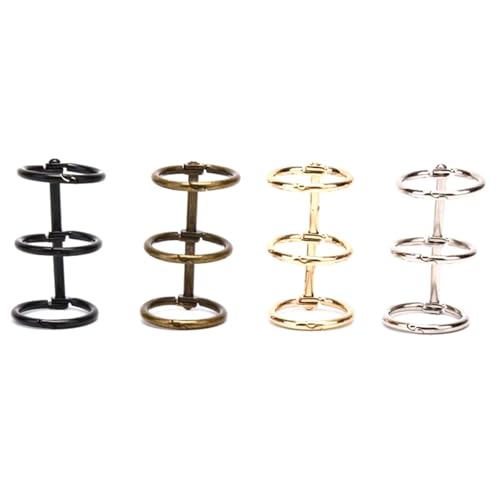 A6 Binder Rings 15Pcs Metal Loose Leaf Book Binder 3 Rings Scrapbook Clips DIY Three-Ring Buckle Calendar Ring for Notebook(Bronze)