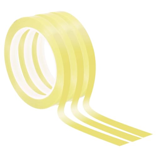 Ktann Whiteboard Pinstripe Tape 20pcs 2/5/12mm Art Whiteboard Tape Marking PET Self-Adhesive Thin Dry Erase Graphic Chart 66M(Light Yellow,66M_20PCS_2MM)