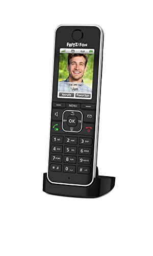 AVM Fritz!Fon C6 Black DECT-Komforttelefon (hochwertiges Farbdisplay, HD-Telefonie, Internet-/Komfortdienste, Steuerung Fritz!Box-Funktionen) Schwarz, deutschsprachige Version, 20002964