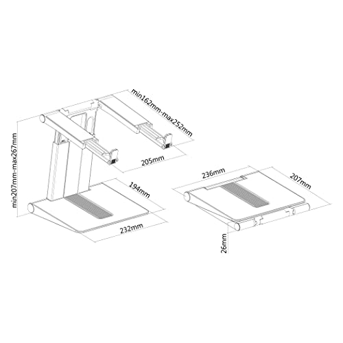 Newstar NSLS200 Notebook Stand 10-16 Inches up to 5 kg Silver/Black