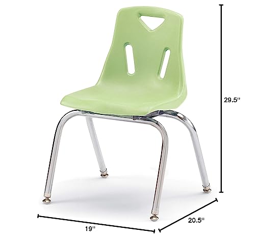Jonti-Craft Berries 8146JC1130 Stacking Chair with Chrome-Plated Legs, 16" Height, Key Lime