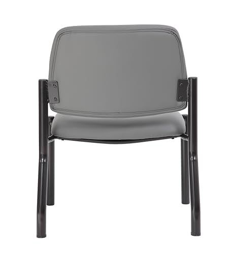 Boss Office Products Armless Guest Reception Room Chair 400 lb. Weight Capacity, Gray