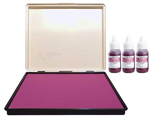 Uimprint Extra Large 8'' x 12'' Industrial Rubber Stamp Ink Pad in Metal Case, Fuchsia Stamp Pad