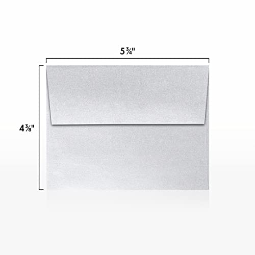 LUXPaper A2 Invitation Envelopes | Peel & Press | 4 3/8" x 5 3/4" | Silver Metallic | 80lb. Text | 250 Qty