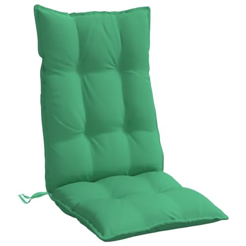 vidaXL Green Highback Chair Cushions - Set of 6 - Indoor/Outdoor Seat Pads with Non-Slip Straps - Oxford Fabric - 47.2""x19.7""x2.8"", 377619