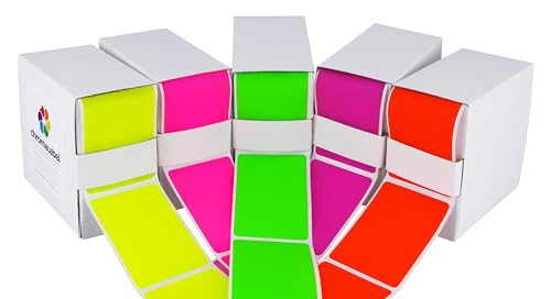 ChromaLabel 2" x 3" Rectangle Labels, 5 Fluorescent Colors, 250/Box