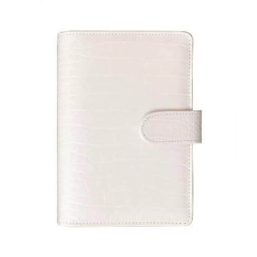 ONMYJFD A6 PU Leather Notebook 6 Binder for A6 Filler Paper, Loose Leaf Personal Planner Binder Cover with Magnetic Buckle Closure(E)